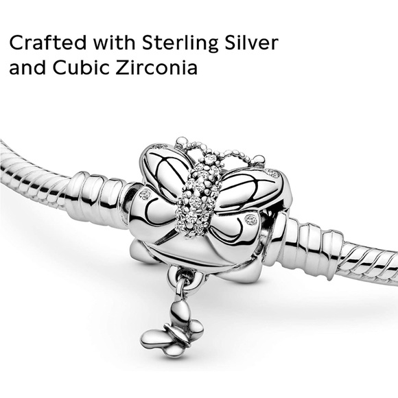 Pandora Butterfly Charm Bracelet size 9.1 - Picture 3 of 5